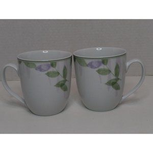 Pier 1 White Ambrosia Porcelain Set of 2 Replacement Dinner Coffee Tea Mugs